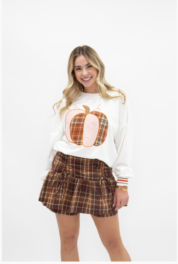 5535 Grace & Emma Pumpkin White Long Sleeve Top 0