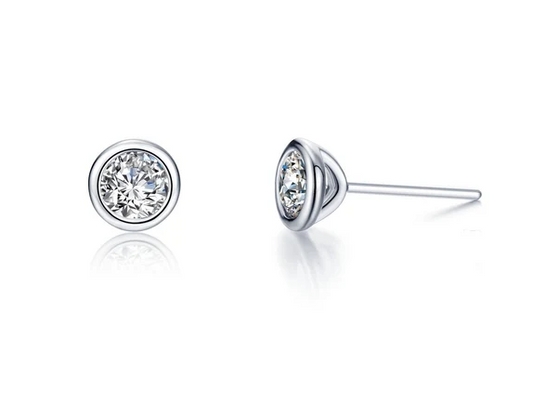E0582CLP Lafonn Sterling Silver 1.5CTW Lassaire Stones Bezel Set Earrings 0
