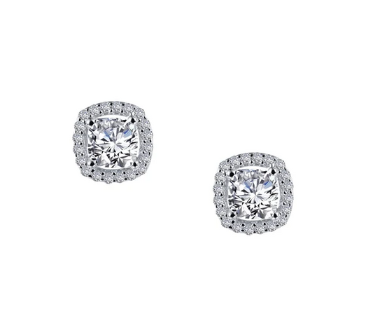 E0329CLP00 Lafonn Sterling Silver 1.52CTTW Lassaire Cushion Stud Earrings 0