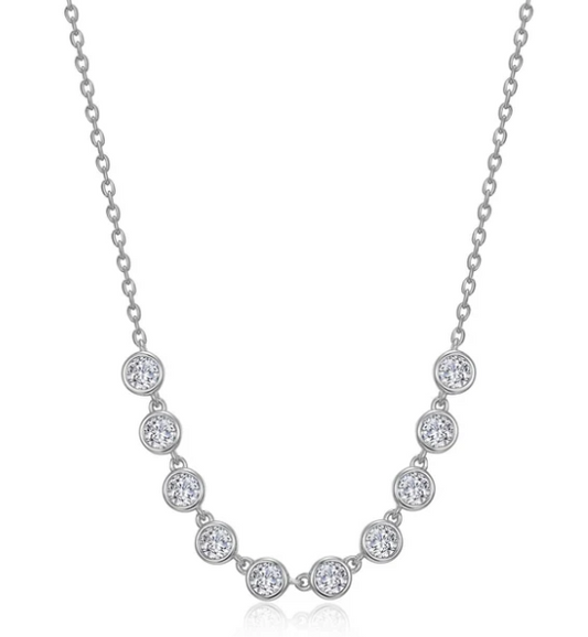 N0374CLP Lafonn Sterling Silver 1.10CTW Lassaire Articulated Bezel Line 20" Necklace 0