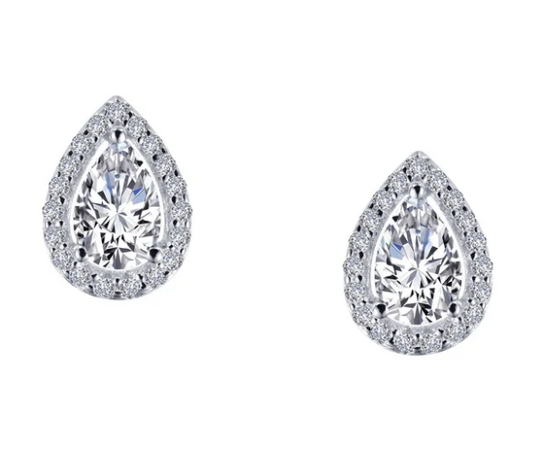 E0330CLP Lafonn Sterling Silver 1.16CTW Lassaire Pear Studs 0