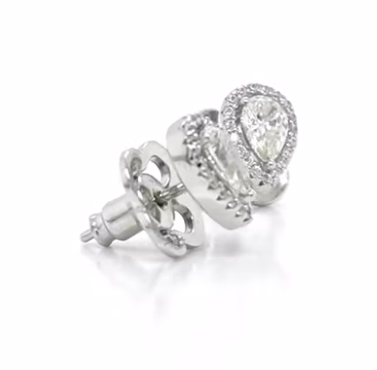 E0330CLP Lafonn Sterling Silver 1.16CTW Lassaire Pear Studs 0
