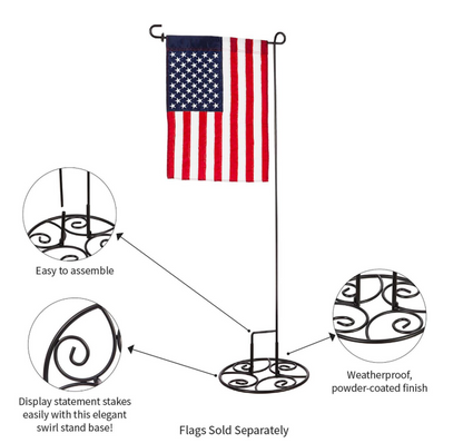 20108 Evergreen Elegant Swirl Stand Base For Garden Flag 0