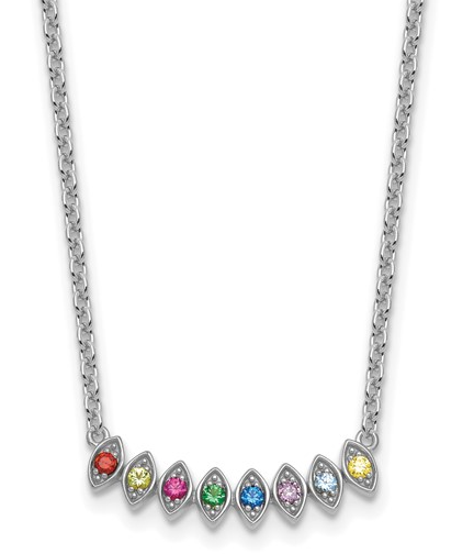 XMP33/8WGY 14K WG 8 Genuine Stone Mother's Necklace 0
