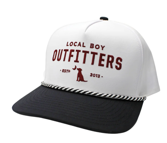 L3000811 Local Boy Collegiate High-Crown Rope Hat White/Black 0