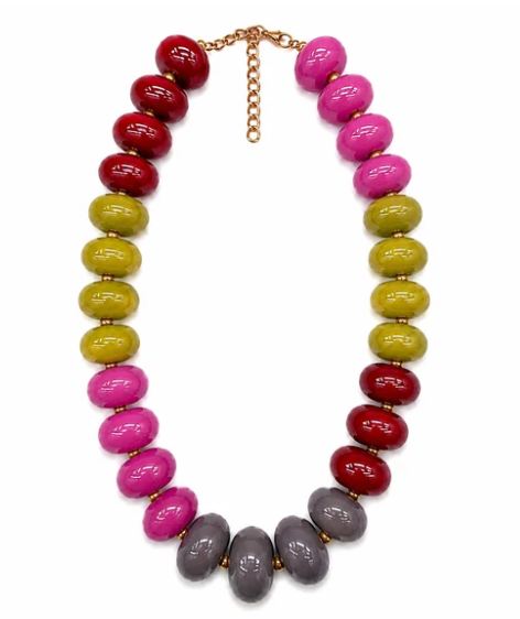 NK1301MLT5 Color Pop Statement Beaded Necklace Multi 5 0