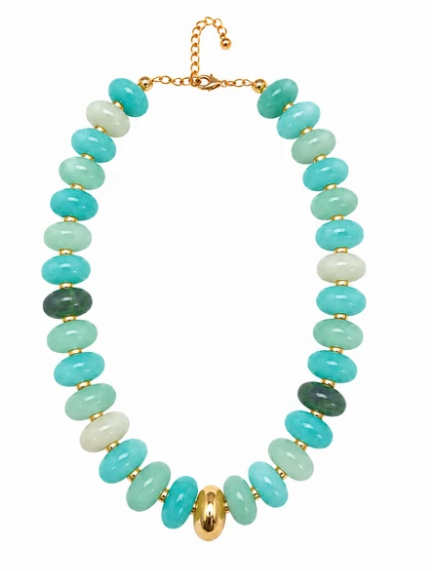 NK1305MMT Gold Accent Candy Necklace Mint Multi 0