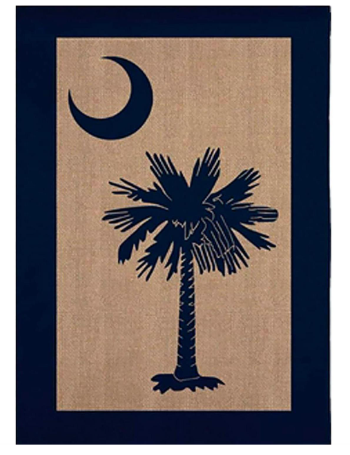 14B9035 Evergreen South Carolina Burlap Garden Flag 0