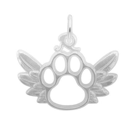 1122 Rembrandt Sterling Silver Paw With Wings Charm 0