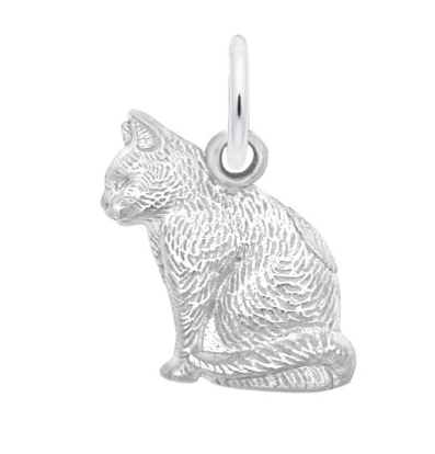 1159 Rembrandt Sterling Silver Cat Charm Large 0