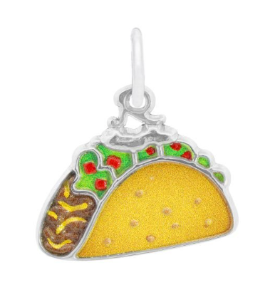 1173 Rembrandt Sterling Silver Painted Taco Charm 0