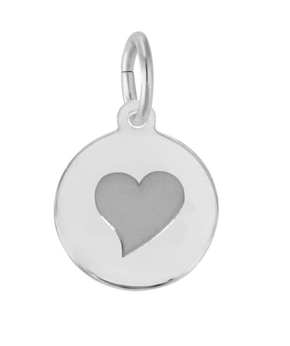 1897 Rembrandt Sterling Silver Petite Heart Disc Charm 0