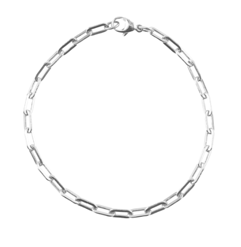 20-0320-007 Rembrandt Sterling Silver 7inch Small Paperclip Bracelet 0