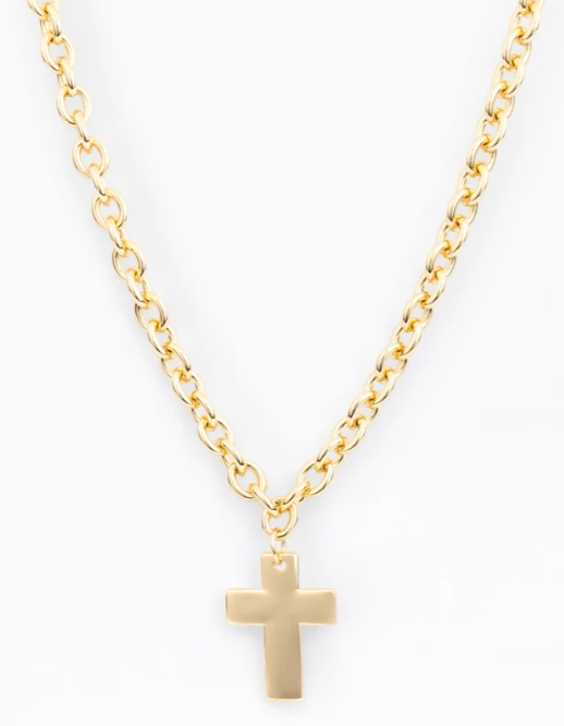 79738 Michelle McDowell Fiona Cross Pendant Necklace Gold Tone 0