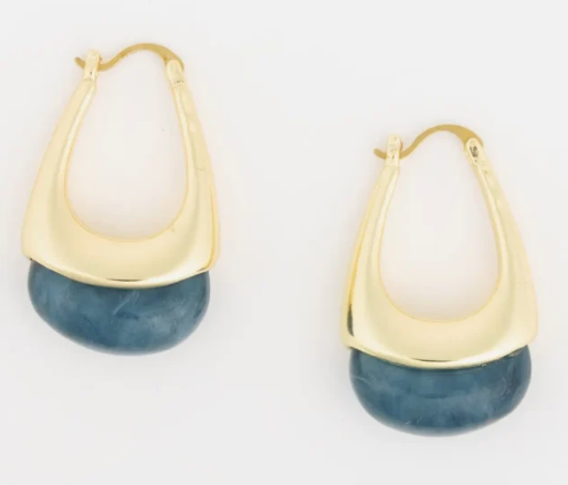 79773 Michelle McDowell Teal Talia Gold Tone Earrings 0