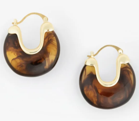 79768 Michelle McDowell Mabel Tortoise Earrings Gold Tone 0
