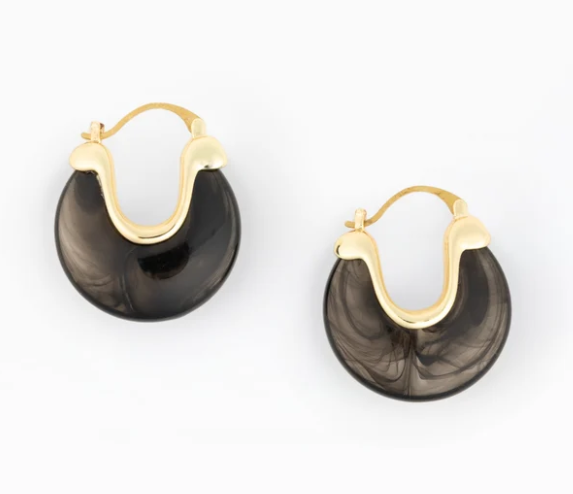 79770 Michelle McDowell Mabel Gray Gold Tone Earrings 0