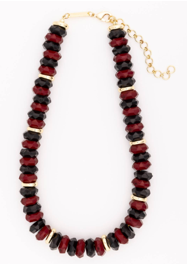 75736 Michelle McDowell Jovie Garnet & Black Necklace Gold Tone 0