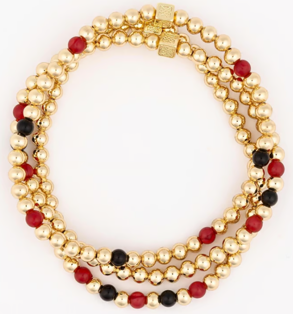 75613 Michelle McDowell Lidia Bracelet Gold Tone, Garnet & Black 0
