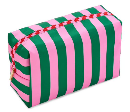 02-62-151GR Shiraleah Stripe Large Boxy Zip Pouch Green 0