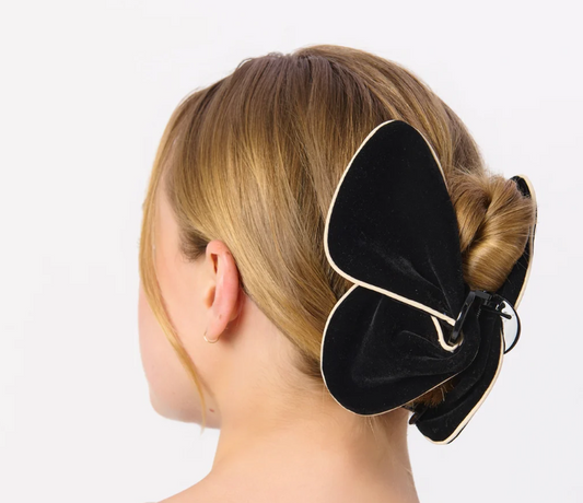 12-BW-195BLK Shiraleah Velvet Claw Clip Black 0
