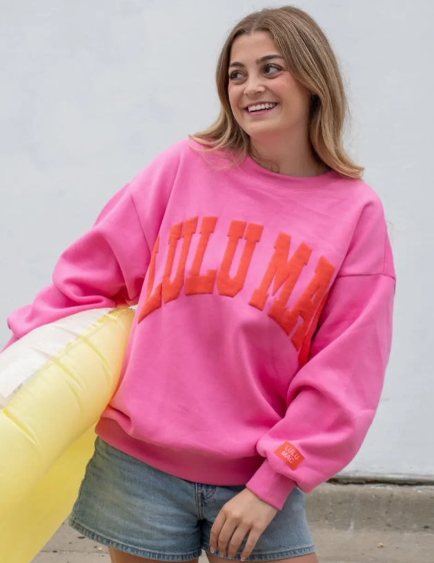LM-SW-1007 LuLu Mac Pink/Orange Puff Sweatshirt 0