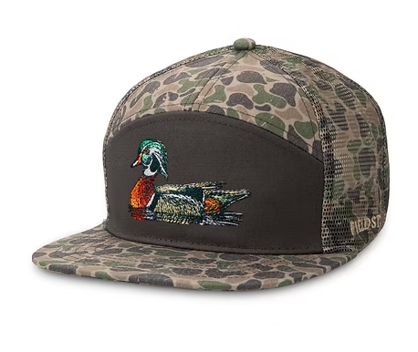 RH-224 Fieldstone 7 Panel Backwoods Camo Wood Duck Hat 0