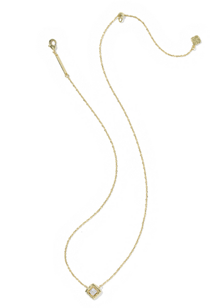 9608805658 Kendra Scott Mallory Crystal Pendant Necklace Gold Tone 0