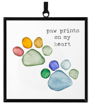 10004370244 Rainbow Paw Prints on My Heart Suncatcher 3x3in 0