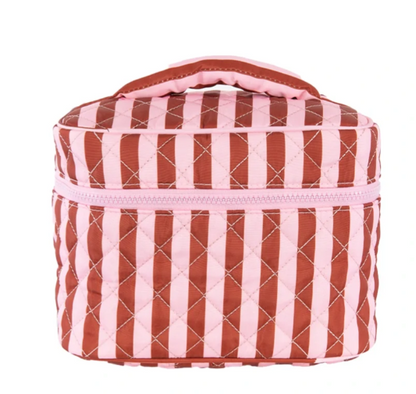 KDC-MB-113_PNK_WNE Katydid Pink & Wine Striped Make Up Bag 0