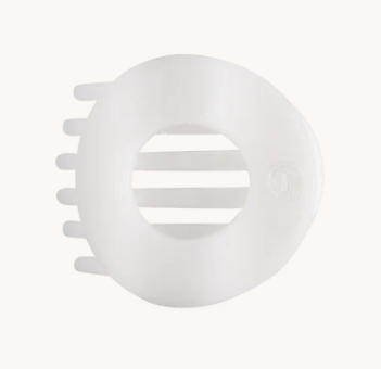 TT-FCS04-004 Teleties Coconut White Small Flat Open Circle Hair Clip 0
