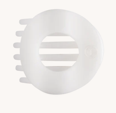 TT-FCM04-004 Teleties Coconut White Medium Flat Circle Hair Clip 0