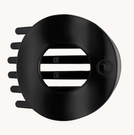 TT-FCL04-002 Teleties Jet Black Large Flat Circle Hair Clip 0
