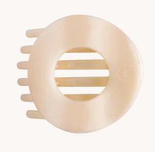 TT-FCS04-003 Teleties Almond Beige Small Flat Circle Hair Clip 0
