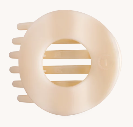 TT-FCL04-003 Teleties Almond Beige Large Flat Circle Clip 0