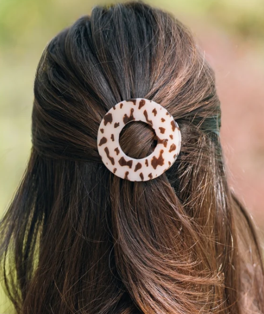 TT-FCM04-023 Teleties Blonde Tortoise Medium Flat Circle Hair Clip 0