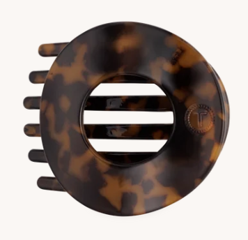 TT-FCM04-001 Teleties Tortoise Medium Flat Circle Hair Clip 0