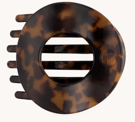 TT-FCL04-001  Teleties Tortoise Large Flat Circle Hair Clip 0