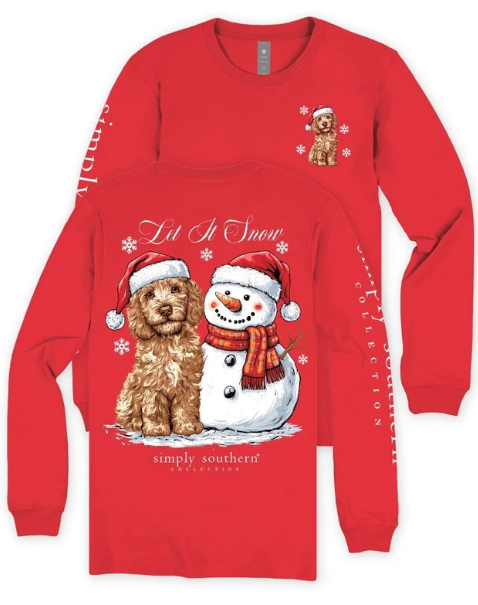 YTH-LS-SNOWDOG-RED Simply Southern Snowdog Long Sleeve Tee Red 0