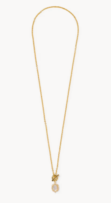 9608806760 Kendra Scott Daphne Crystal Frame Toggle Necklace Gold Tone Ivory Mother of Pearl 0
