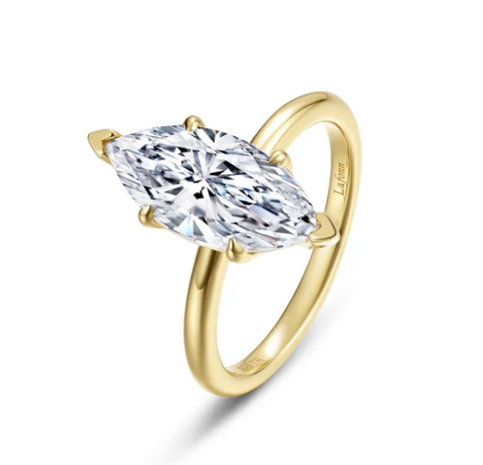 R0590CLG Lafonn Gold Plated Sterling Silver The Poise 3.0CT Marquise Lassaire Solitaire 0