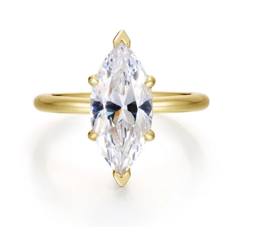 R0590CLG Lafonn Gold Plated Sterling Silver The Poise 3.0CT Marquise Lassaire Solitaire 0