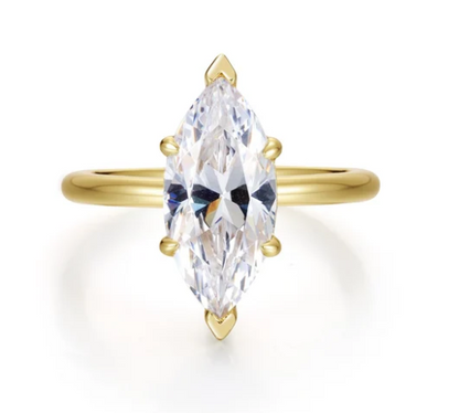R0590CLG Lafonn Gold Plated Sterling Silver The Poise 3.0CT Marquise Lassaire Solitaire 0