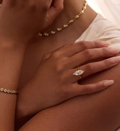 R0590CLG Lafonn Gold Plated Sterling Silver The Poise 3.0CT Marquise Lassaire Solitaire 0