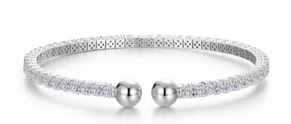 B0229CLP68 Lafonn Sterling Silver 6.27CTW Lassaire Stone The Embrace Sphere Tennis Cuff 6.8" 0