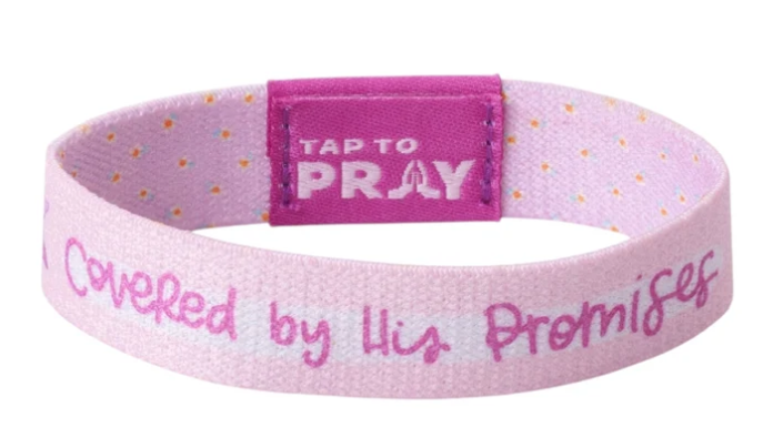 100-534 Tap to Pray Kingfolk Series Wristband - Covered By His Promises 0