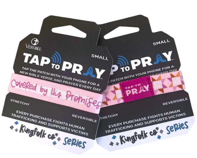 100-534 Tap to Pray Kingfolk Series Wristband - Covered By His Promises 0