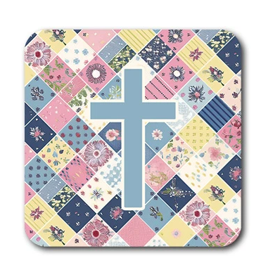 100-813 Tap to Pray Magnet - Patchwork + Cross 0