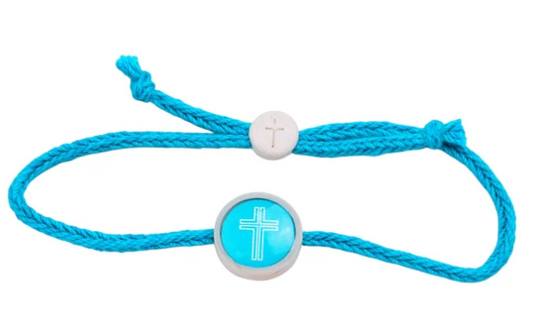100-471 Tap to Pray Survivor Series Bracelet - Turquoise + Cross 0