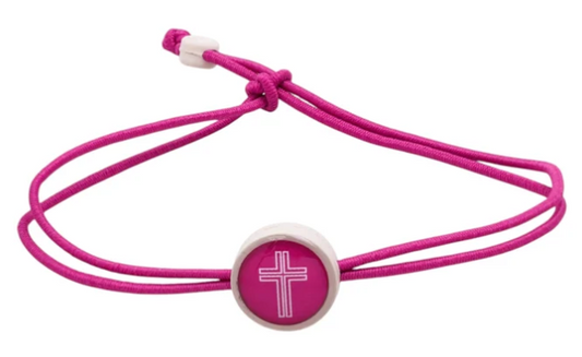 100-739 Tap to Pray Survivor Series Bungee Bracelet - Dragon Fruit + Cross